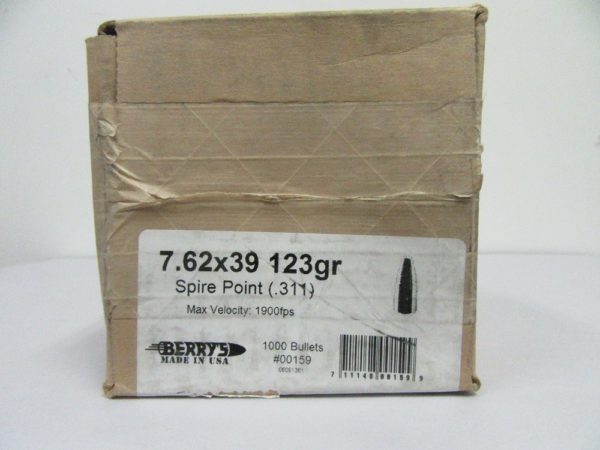 Berry's - 7.62x39(.311) 123gr BULLET PTD FLAT NOSE 1000/Box
