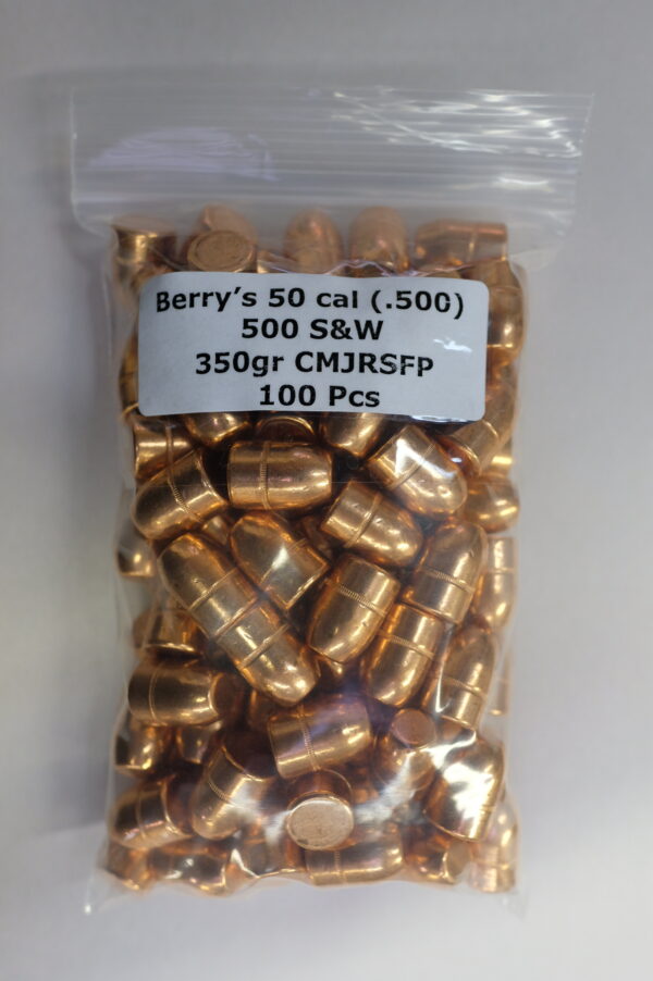 Berry - 50 Cal (.500) S&W 350gr RS wCann BULLET 100 Bag