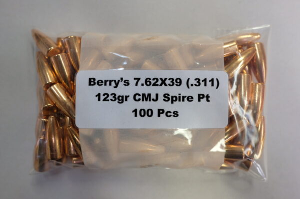 Berry's - 7.62x39 (.311) 123gr BULLET SPIRE POINT 100/Bag
