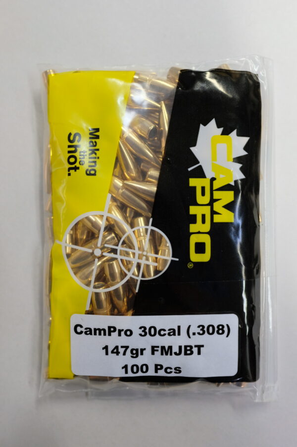 CamPro - 30cal (.308) 147gr FMJBT Bullet 100/Bag