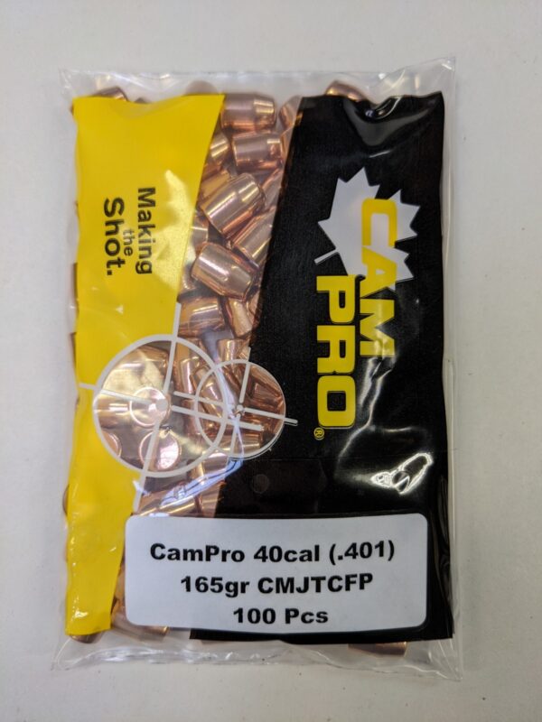CamPro - 40cal/10mm (.401) 165gr Trunc Cone FP BULLET 100/Bag