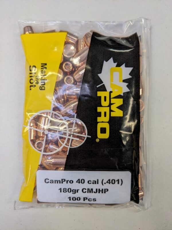 CamPro - 40cal/10mm (.401) 180gr Trunc Cone HP BULLET 100/Bag