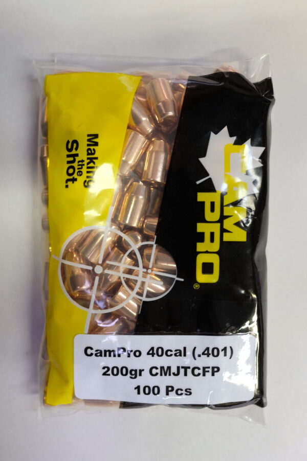 CamPro - 40cal/10mm (.401) 200gr Trunc Cone FP BULLET 100/Bag
