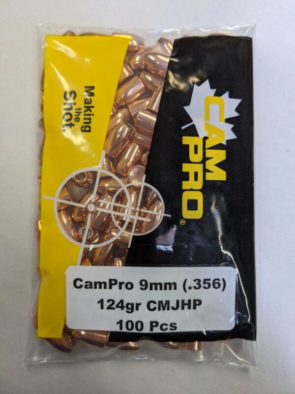 CamPro - 9mm (.356) 124gr CMJHP 100/Bag