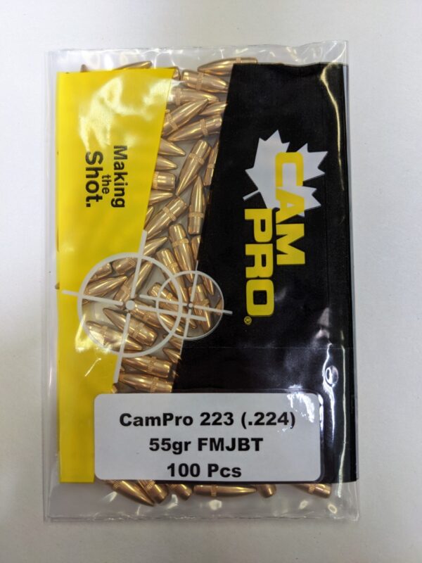 CamPro - BULLET 22c 55gr (.224) FMJBT BULK 100/Bag