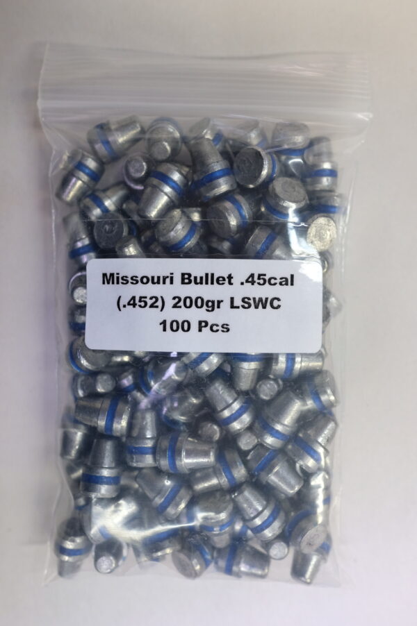 Missouri Bullet Co - 45 Cal (.452) LEAD 200gr LSWC #1 100/Bag