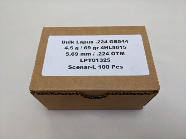 LAPUA 223 (.224) 69gr HPBT BULK BULLET SCENAR-L OTM 100/Box