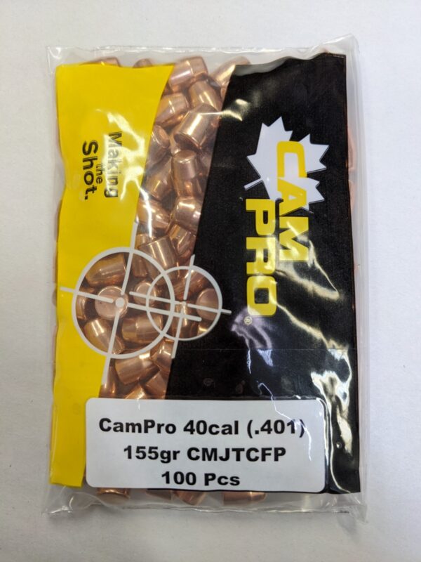 CamPro - 40cal/10mm (.401) 155gr Trunc Cone FP BULLET 100/Bag