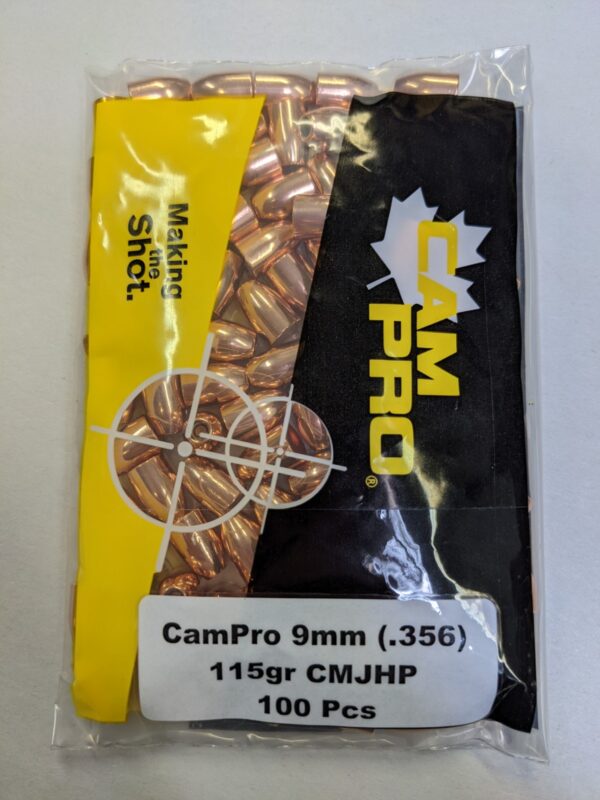 CamPro - 9mm (.356) 115gr CMJHP 100/Bag