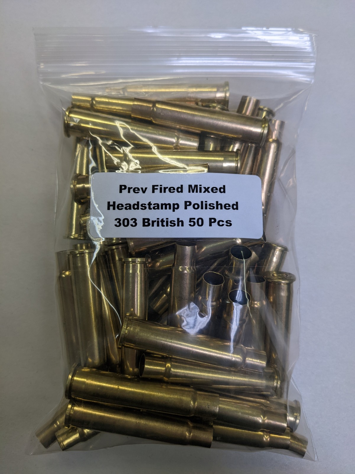 Previously Fired Mixed Headstamp Polished 303 British Brass Casings 50