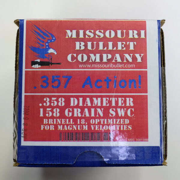 Missouri Bullet Co - 38/357 (.358) 158gr LEAD Bullet SWC Action 500/Box