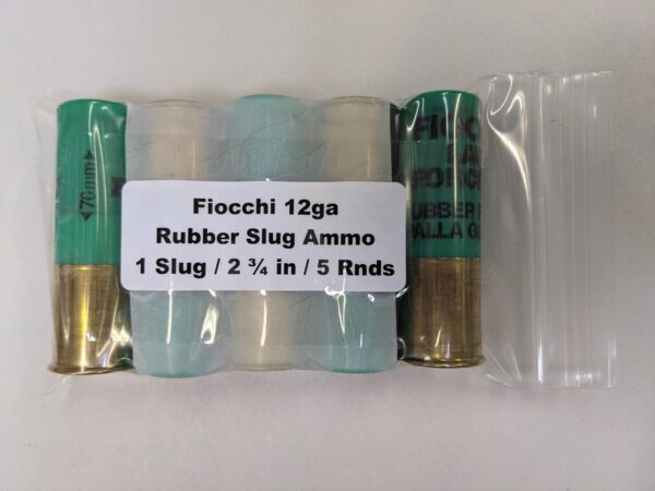 FIOCCHI 12ga 2.75" RUBBER SLUG 740 FPS 5/Bag