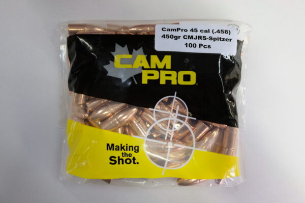 CamPro 45cal (.458) 450gr RS-Spitzer Bullet 100/Bag