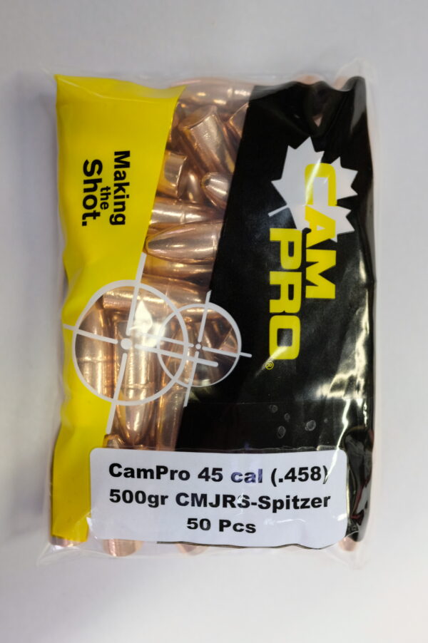 CamPro 45cal (.458) 500gr RS-Spitzer Bullet 50/Bag